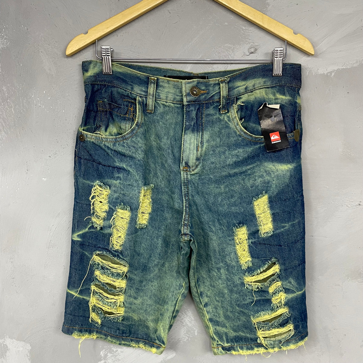 Bermuda Jeans Acid Wash Rasgada Quiksilver