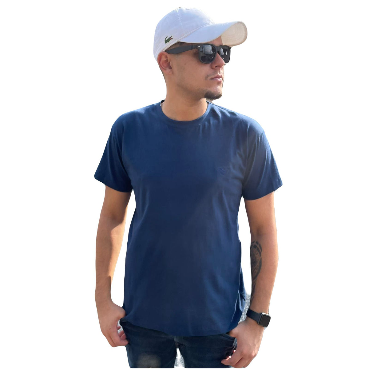 Camiseta Grife Armani Monocromática Básica Águia