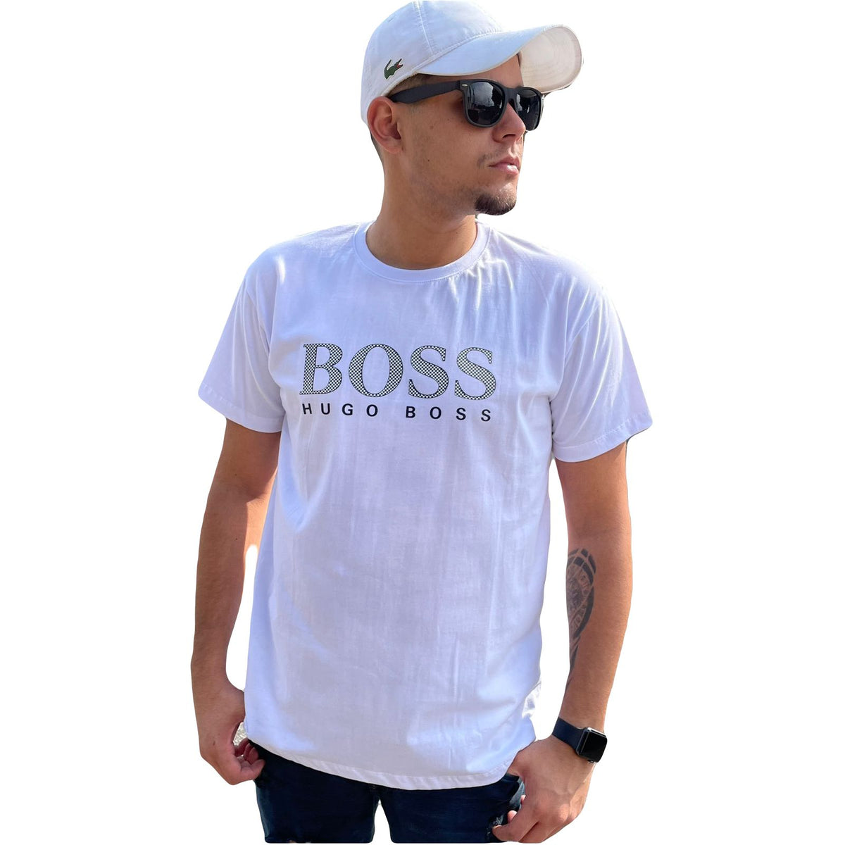 Camiseta Grife Hugo Boss Estampa Peitoral Mosaico