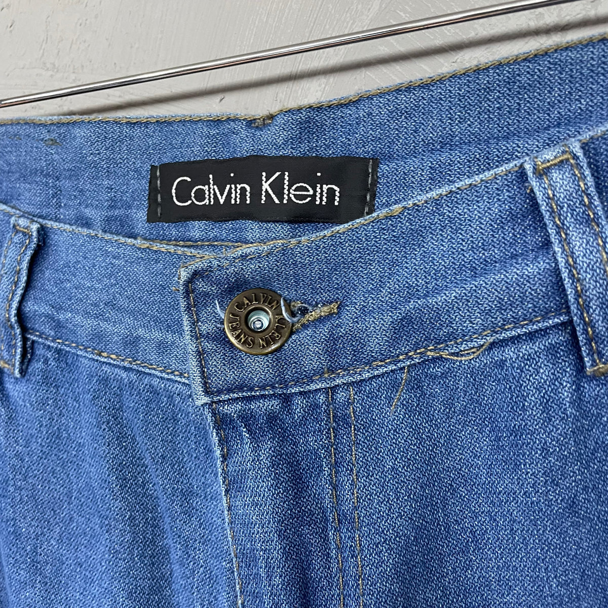 Bermuda Jeans Calvin Klein Blue Jeans Rasgada