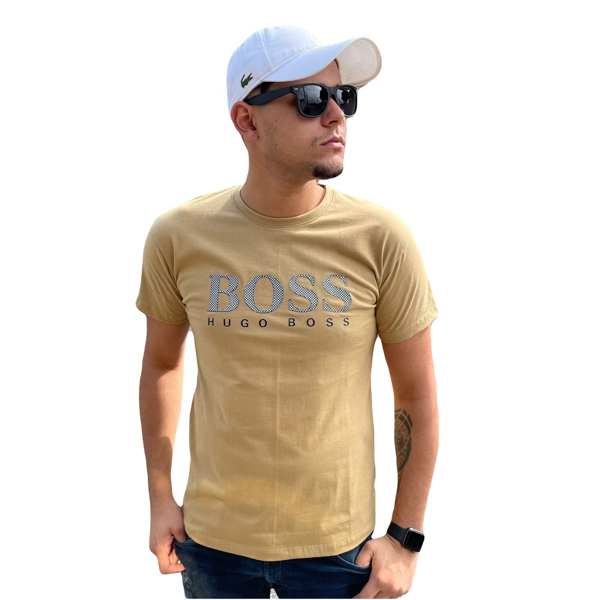 Camiseta Grife Hugo Boss Estampa Peitoral Mosaico