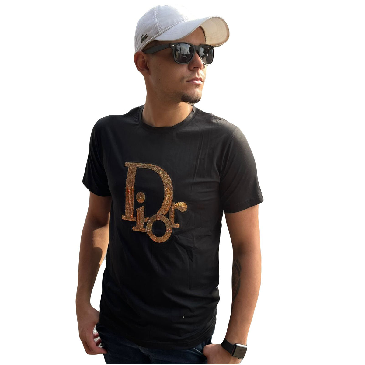 Camiseta Premium Dior Brilhante Dourado