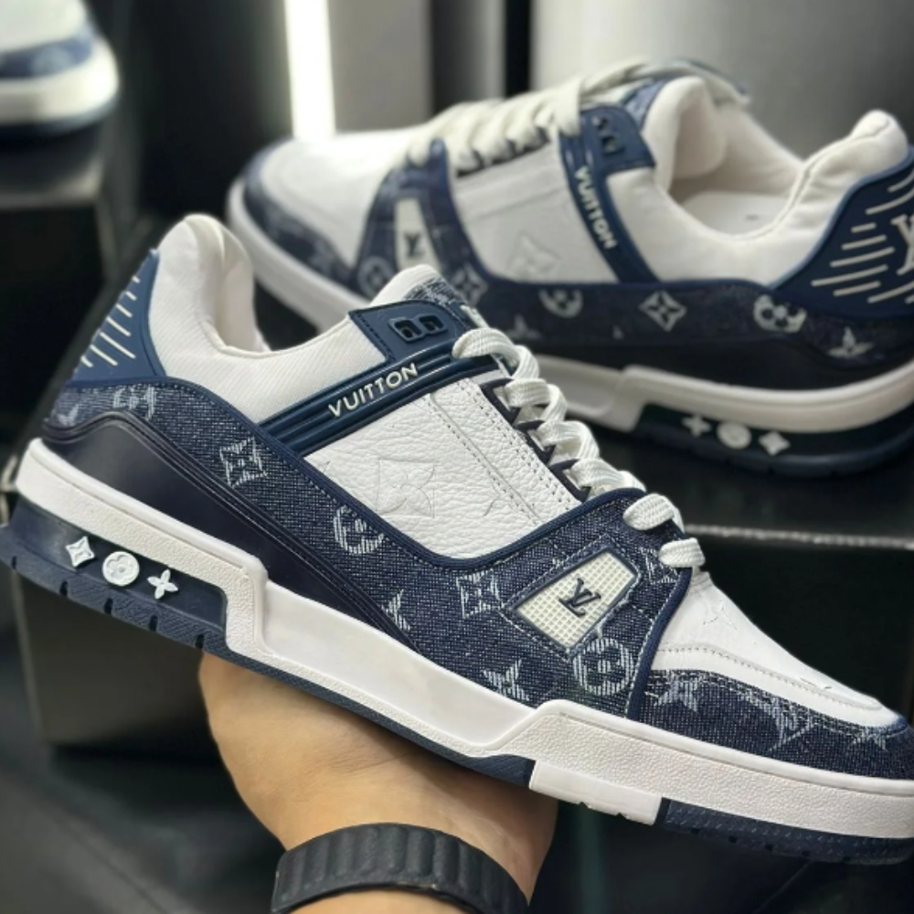 Louis Vuitton LV Trainer Azul/Branco